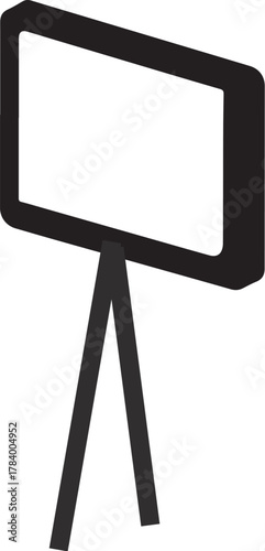 vector silhouette icon of a business planing whiteboard on white background