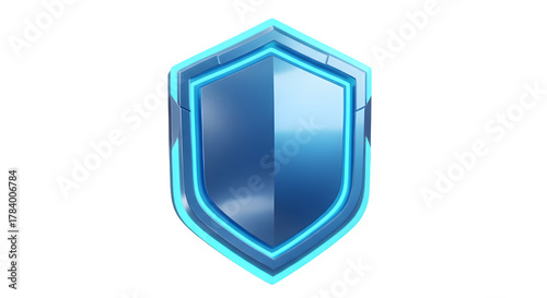 Blue shield icon isolated on transparent background, a symbol of protection and security