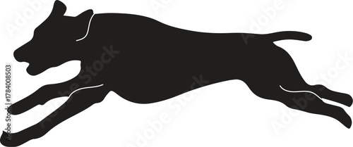 Silhouette of a dog running at full speed