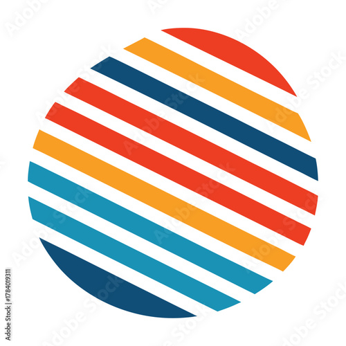 modem striped vector flat color line  vector illustration