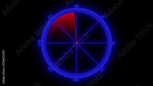 Wallpaper Mural Animated radar screen with sweeping red beam scanning for targets in a dark environment for security surveillance and navigation applications Torontodigital.ca