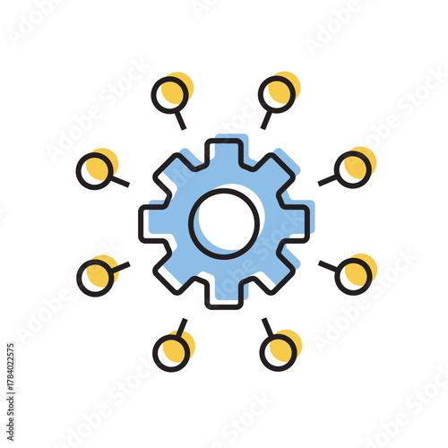 configuration. settings. configuration icons. repair. black and white icons. on a white background. vector. settings. fix the problem. find a solution. repair wizard.	