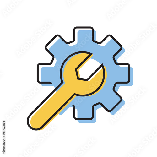 configuration. settings. configuration icons. repair. black and white icons. on a white background. vector. settings. fix the problem. find a solution. repair wizard.	