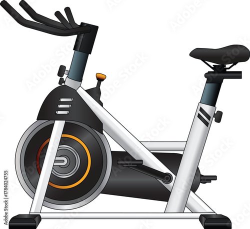 Exercise Bike Vector Illustration for Fitness and Gym Design