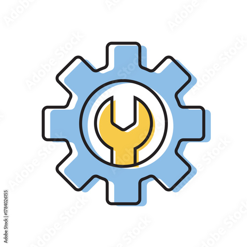 configuration. settings. configuration icons. repair. black and white icons. on a white background. vector. settings. fix the problem. find a solution. repair wizard.	