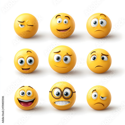 Happy cheerful emoji with big toothy smile radiates joy represents fun and friendliness perfect for expressing lighthearted emotions and good vibes on social media or expressing wide smile is used to 