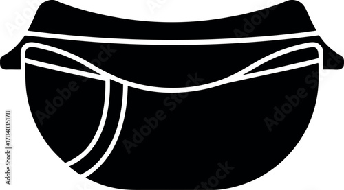 Stylized Fanny Pack Silhouette Icon for Baby Gear Fashion and Travel Design