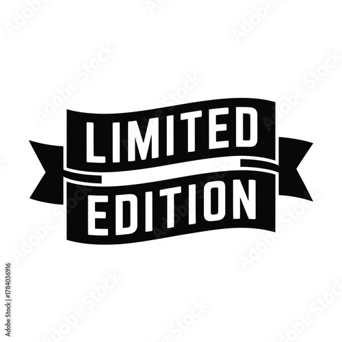 Bold black and white ribbon banner with "Limited Edition" text, symbolizing exclusivity and rarity.