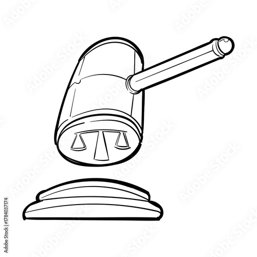 Judgment hammer with justice scales, representing legal process and fairness concept