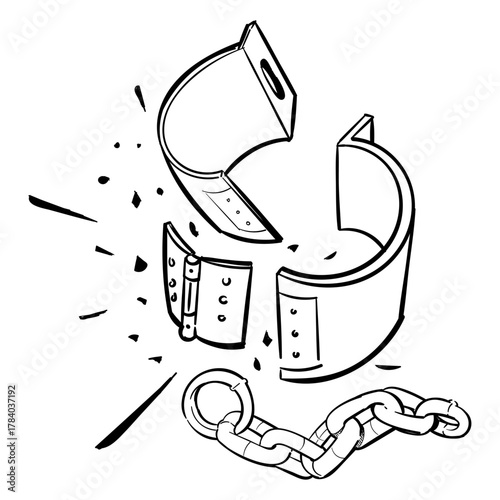 Breaking Free Symbol of Liberation and Freedom Depicting a Broken Shackle and Chain