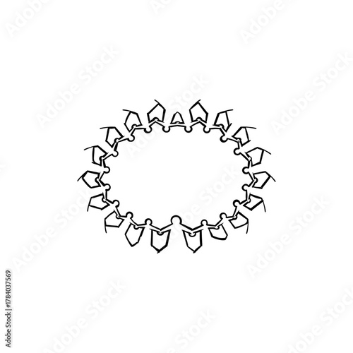 Symbolic Circle of Connected People A Representation of Community and Unity