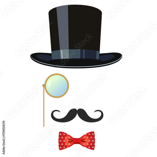 classic vintage gentleman accesoires vector illustration
