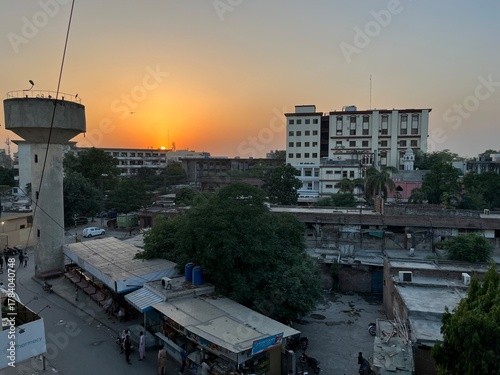 sunset over the bridge