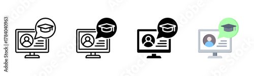 E Learning Icon, Multi Styles Icon Set