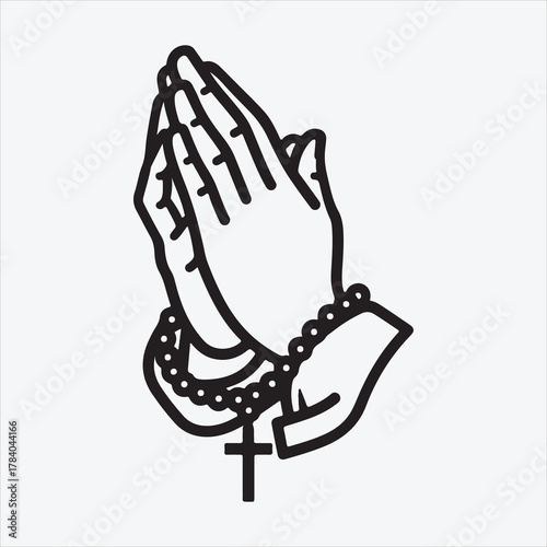 Line art prise hand vector design
