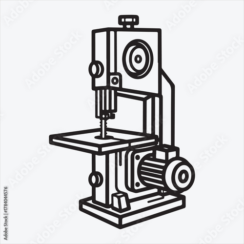Line art Crapenter tool sawmil vector design