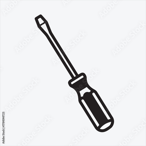 Line art Carpenter tools Screwdriver vector design