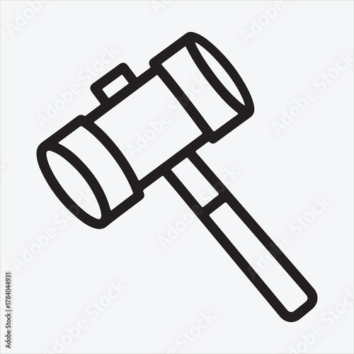 Line art Carpenter tools hamer vector design