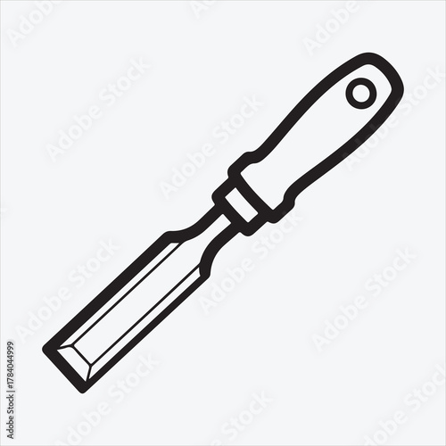 Line art Carpenter tools Bottle vector design