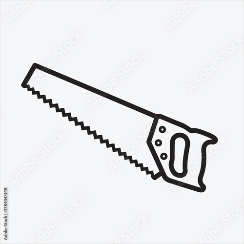 Line art Carpenter tools saw vector design