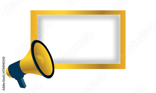 megaphone with blank sign