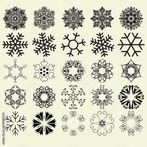 Snowflake Designs Winter Snowflake Patterns Frozen Snowflake Clipart Snowflake Icon Set Crystal Snowflake Illustrations Minimalist Snowflake Art Christmas Snowflake Graphics