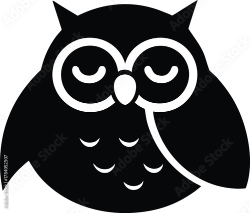 Sleeping Owl Vector Icon