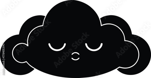 Sleepy Cloud Vector Icon