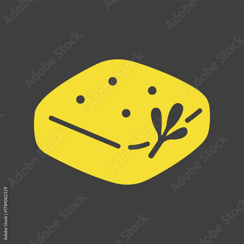 Fresh Italian Focaccia Bread Glyph Icon