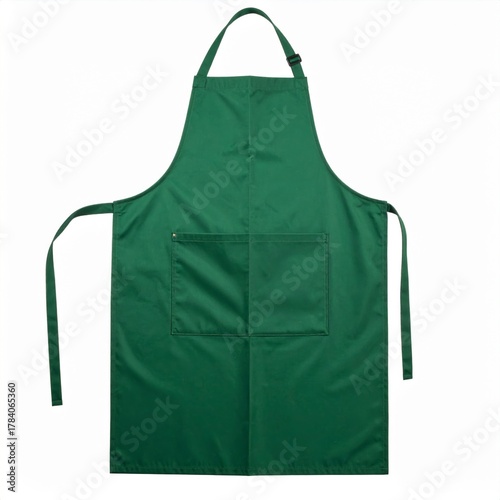 Green Apron Isolated on White Background in Studio Light