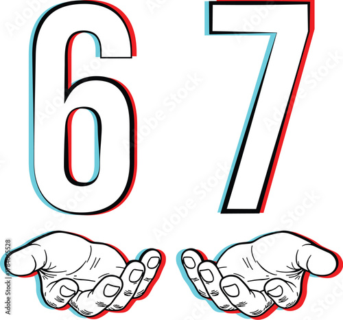 Number 67 Matching Six Seven 6 7 Meme 6-7 Halloween Costume