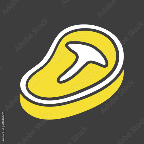 T-Bone Steak Glyph Vector Icon Design