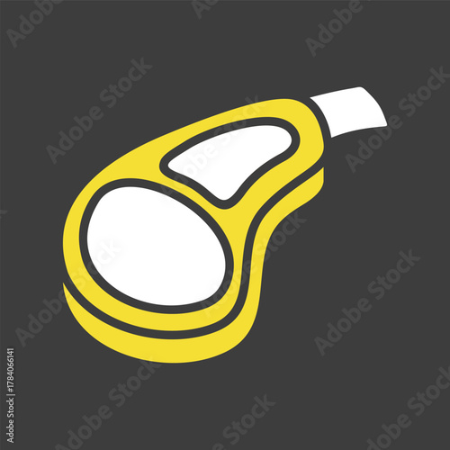 Lamb Chop Meat Glyph Vector Icon