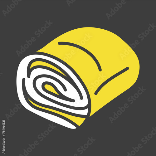 Rolled Pancetta Meat Glyph Vector Icon