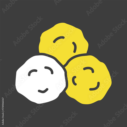 Three Meatballs Glyph Vector Icon Design