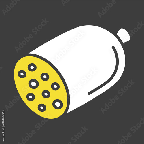 Cooked Sausage Lard Glyph Vector Icon