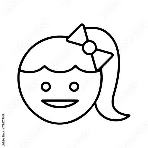 Cute Girl Face Icon