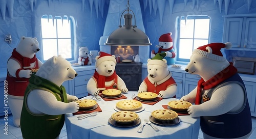 Whimsical winnie the pooh characters enjoy a delightful tea party with sweet treats and festive decorations