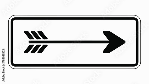 Simple directional arrow sign pointing to the right, indicating movement and direction