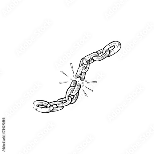 Symbolic illustration of a broken chain, representing freedom, release, and the end of confinement or restrictions