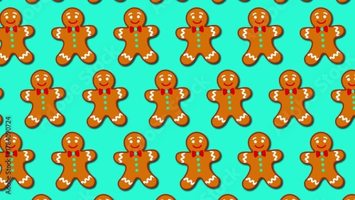 looping gingerbread pattern animation