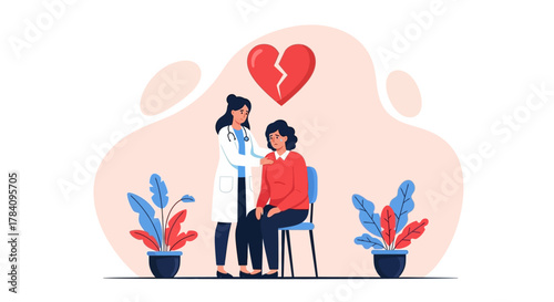 Medical Support and Empathy Concept Illustration