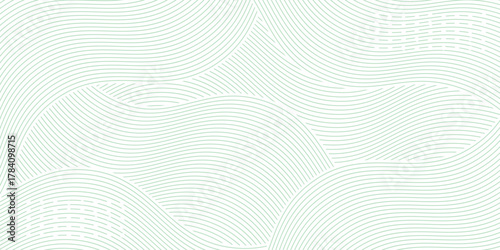 Green farm banner, white organic abstract background with fields. Wavy green lines, natural organic products. Ecological background.