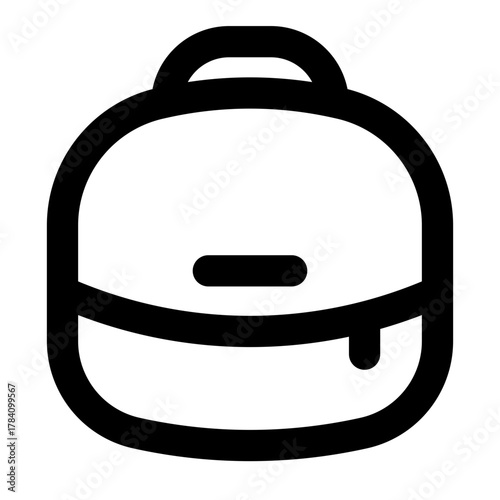 Sleek minimalist backpack icon for modern travel and everyday carry. Represents adventure, exploration, and organized living with a professional touch