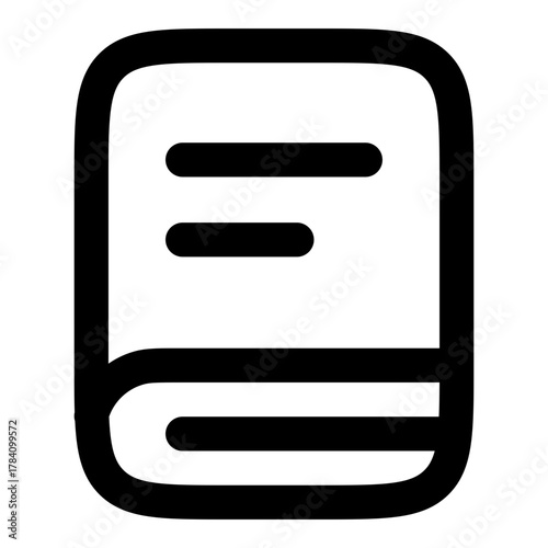 Neat gray book icon for digital document management, symbol for organized information, ideal for software, apps, or education platforms