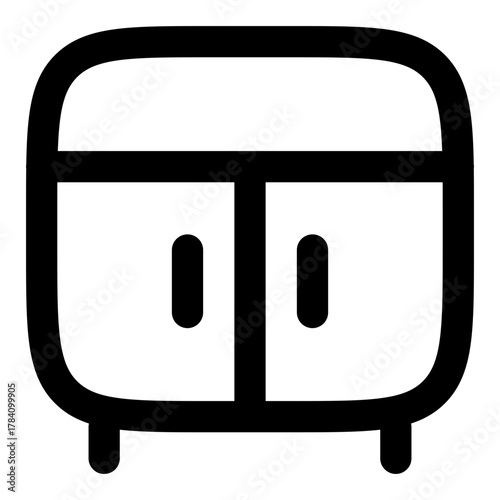 Organize your space with a minimalist dresser icon, perfect for interior design concepts and furniture catalogs, originally designed as a scalable vector