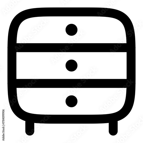 Modern three drawer dresser vector for stylish interiors, providing storage solutions and adding a touch of elegance to any room design