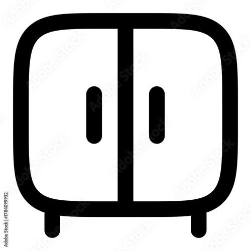 Modern wardrobe illustration icon for interior design projects, vector graphic perfect for furniture stores, home decor, and storage solutions marketing