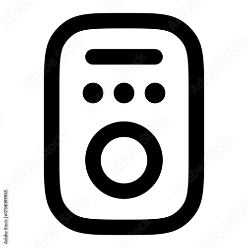 Sleek portable music player, perfect for modern lifestyle advertising and tech product demos, showing simplicity and retro digital aesthetic