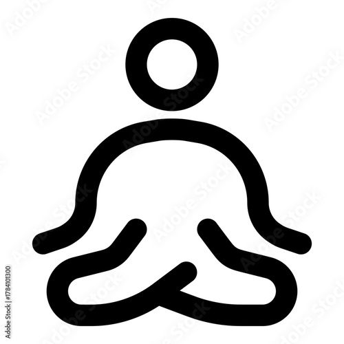 Find inner peace with minimalist yoga symbol, perfect for wellness brands and mindful living campaigns, promoting balance, health, and stress relief